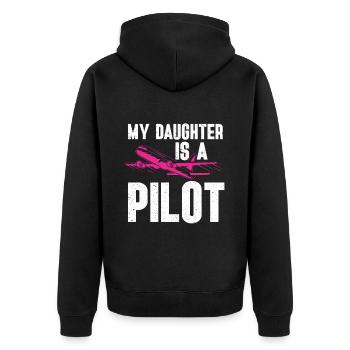 Pilot Quote Flight Lover Aircraft Aviation - Unisex Premium Organic Zip Hoodie - black - Back - Nico (187cm)