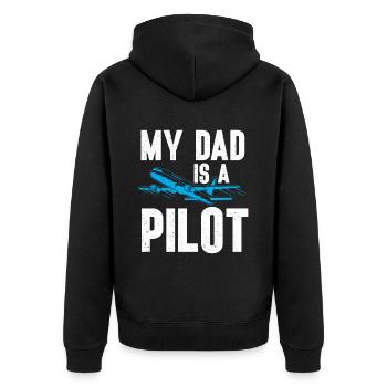 Pilot Quote Flight Lover Aircraft Aviation - Unisex Premium Organic Zip Hoodie - black - Back - Nico (187cm)