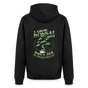 Cultiver des bonsaïs Superpower Japanese Bonsaï - Veste à capuche bio Premium Unisexe - noir - Dos - Nico (187cm)