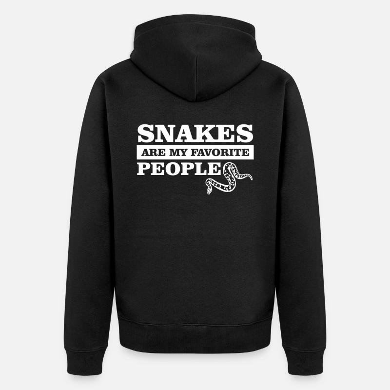 Serpent Blague Reptiles Serpents - Veste à capuche bio Premium Unisexe - noir
