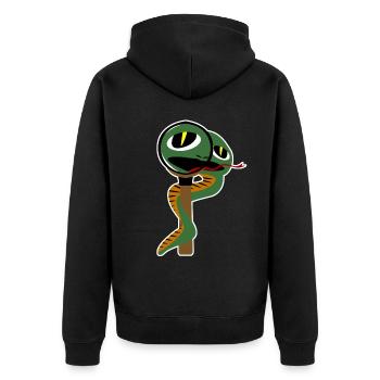 Snake Funny Reptiles Snakes - Unisex Premium Bio Zip Hoodie - Schwarz - Hinten - Nico (187cm)