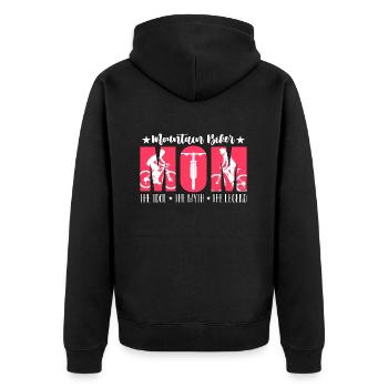Mountain Biker Mom The Idol The Myth The Cyclist - Unisex Premium Organic Zip Hoodie - black - Back - Nico (187cm)
