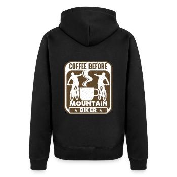Café de vététiste avant l’amateur de café de motard - Veste à capuche bio Premium Unisexe - noir - Dos - Nico (187cm)