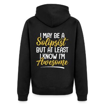 Drôle de philosophie Théorie Solipsisme - Veste à capuche bio Premium Unisexe - noir - Dos - Nico (187cm)