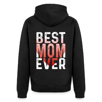 Maman cadeau fête des mères anniversaire maman - Veste à capuche bio Premium Unisexe - noir - Dos - Nico (187cm)