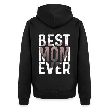 Maman cadeau fête des mères anniversaire maman - Veste à capuche bio Premium Unisexe - noir - Dos - Nico (187cm)