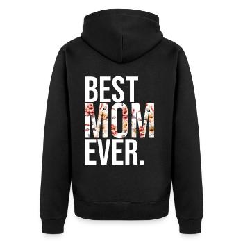 Maman cadeau fête des mères anniversaire maman - Veste à capuche bio Premium Unisexe - noir - Dos - Nico (187cm)