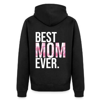 Maman cadeau fête des mères anniversaire maman - Veste à capuche bio Premium Unisexe - noir - Dos - Nico (187cm)