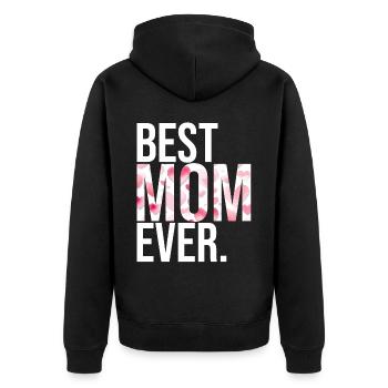 Maman cadeau fête des mères anniversaire maman - Veste à capuche bio Premium Unisexe - noir - Dos - Nico (187cm)