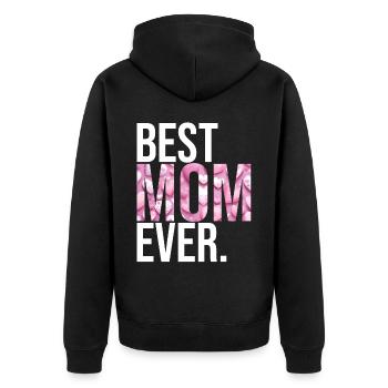Maman cadeau fête des mères anniversaire maman - Veste à capuche bio Premium Unisexe - noir - Dos - Nico (187cm)