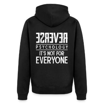 Lustige Psychologin Psychologe - Unisex Premium Bio Zip Hoodie - Schwarz - Hinten - Nico (187cm)
