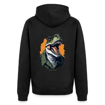 Un humain comme un dinosaure T Rex - Veste à capuche bio Premium Unisexe - noir - Dos - Nico (187cm)