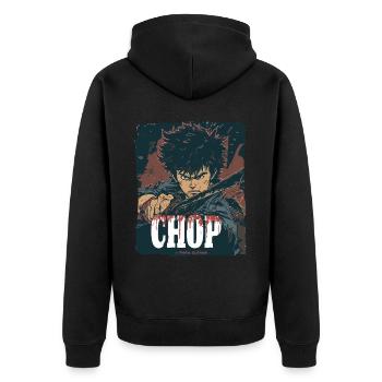 Fake anime movie poster for the movie "HACKEN" - Unisex Premium Organic Zip Hoodie - black - Back - Nico (187cm)