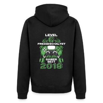 Gaming .6 Geburtstag 6 Jahre Gamer - Unisex Premium Bio Zip Hoodie - Schwarz - Hinten - Nico (187cm)