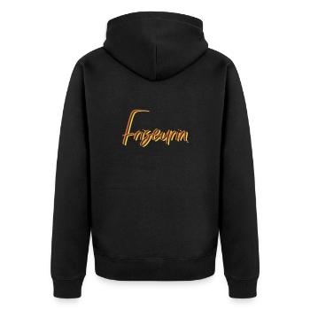 Haarstylist Abschluss-Geschenk Friseurin - Unisex Premium Bio Zip Hoodie - Schwarz - Hinten - Nico (187cm)
