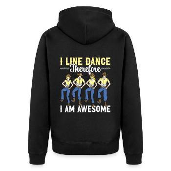 Line Dancing Groupe Line Dance Western Cowboy - Unisex Premium Organic Zip Hoodie - black - Back - Nico (187cm)