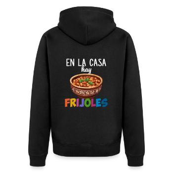 En la casa hay frijoles - Veste à capuche bio Premium Unisexe - noir - Dos - Nico (187cm)