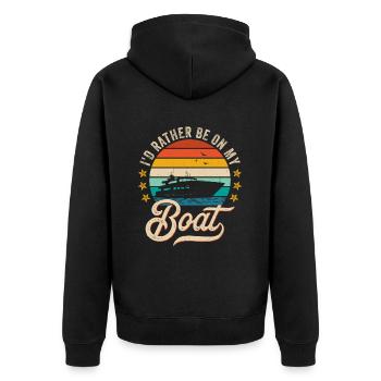 Je préférerais être sur mon bateau Sailor Skipper & Captain - Veste à capuche bio Premium Unisexe - noir - Dos - Nico (187cm)