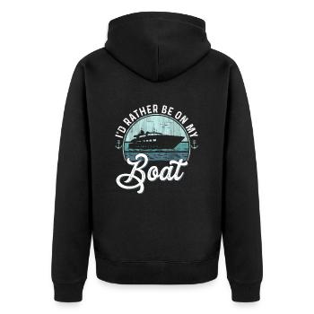 Je préférerais être sur mon bateau Sailor Skipper & Captain - Veste à capuche bio Premium Unisexe - noir - Dos - Nico (187cm)