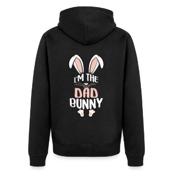 I'm The Dad Bunny - Unisex Premium Bio Zip Hoodie - Schwarz - Hinten - Nico (187cm)