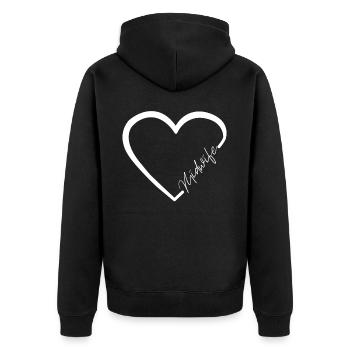 Infirmière Sage-Femme Accoucheuse Coeur - Veste à capuche bio Premium Unisexe - noir - Dos - Nico (187cm)