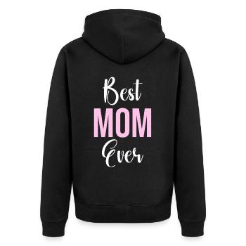 Maman cadeau fête des mères anniversaire maman - Veste à capuche bio Premium Unisexe - noir - Dos - Nico (187cm)