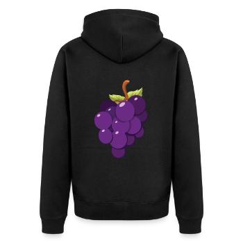 Cartoon Grapes Wine Wine Lover - Unisex Premium Organic Zip Hoodie - black - Back - Nico (187cm)