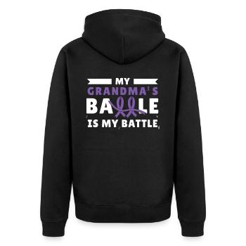 Fighting Battle Alzheimer's Awareness Family Grand - Unisex Premium Bio Zip Hoodie - Schwarz - Hinten - Nico (187cm)