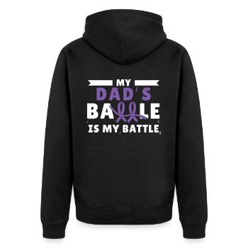 Fighting Battle Alzheimer's Awareness Family Dad S - Unisex Premium Bio Zip Hoodie - Schwarz - Hinten - Nico (187cm)