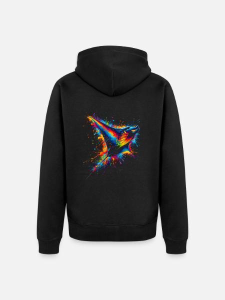 Mantarochen - Riesenmanta - Teufelsrochen - Unisex Premium Bio Zip Hoodie - Schwarz