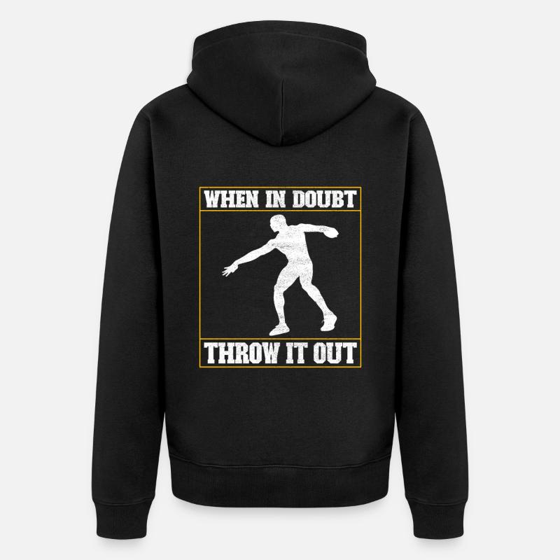 Diskuswerfer Diskuswerfen - Unisex Premium Bio Zip Hoodie - Schwarz