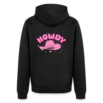 Groovy Howdy Rodeo Pays de l’Ouest Sud - Veste à capuche bio Premium Unisexe - noir - Dos - Nico (187cm)