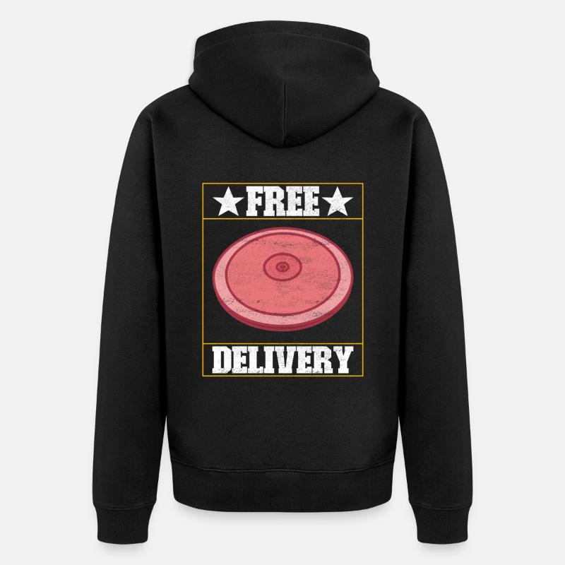 Diskuswerfer Diskuswerfen - Unisex Premium Bio Zip Hoodie - Schwarz