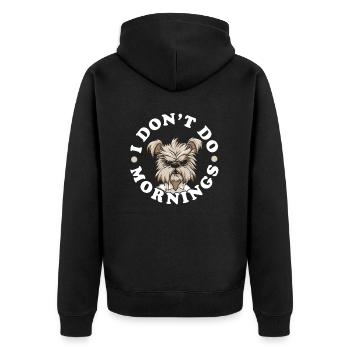 Yorkshire Terrier Drôle Je Ne Fais Pas De Matins - Veste à capuche bio Premium Unisexe - noir - Dos - Nico (187cm)