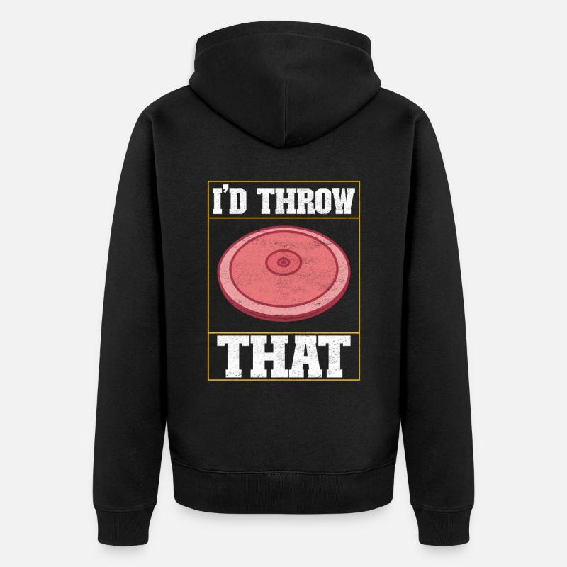 Diskuswerfer Diskuswerfen - Unisex Premium Bio Zip Hoodie - Schwarz