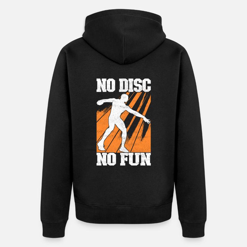 Diskuswerfer Diskuswerfen - Unisex Premium Bio Zip Hoodie - Schwarz