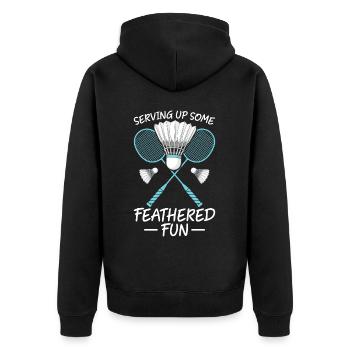 Joueurs de badminton Badminton - Veste à capuche bio Premium Unisexe - noir - Dos - Nico (187cm)