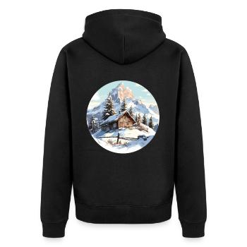 Sports d’hiver Montagne Cabane de neige ski - Veste à capuche bio Premium Unisexe - noir - Dos - Nico (187cm)