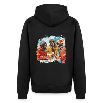 Après Party Mountains Snow Bunny Ski - Unisex Premium Organic Zip Hoodie - black - Back - Nico (187cm)