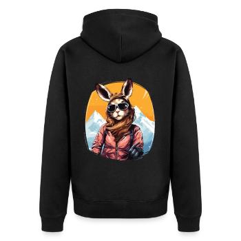 Ski après-fête montagnes lapin des neiges - Veste à capuche bio Premium Unisexe - noir - Dos - Nico (187cm)