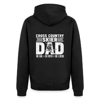 Cross Country Skier Dad The Idol The Winter Sports - Unisex Premium Organic Zip Hoodie - black - Back - Nico (187cm)