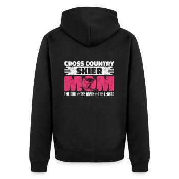 Cross Country Skier Mom The Idol The Nordic Skiing - Unisex Premium Bio Zip Hoodie - Schwarz - Hinten - Nico (187cm)