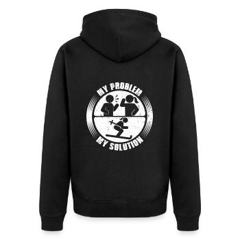 Cross Country Skier My Problem My Pictogram Mom - Unisex Premium Bio Zip Hoodie - Schwarz - Hinten - Nico (187cm)