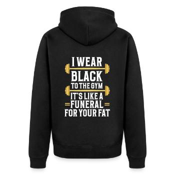 Personal Trainer Coach Gym Workout Fitness Trainer - Unisex Premium Organic Zip Hoodie - black - Back - Nico (187cm)