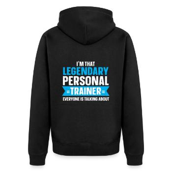 Personal Trainer Coach Gym Workout Fitness Trainer - Unisex Premium Organic Zip Hoodie - black - Back - Nico (187cm)