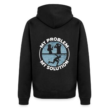 Patineur de vitesse Mon problème Ma solution Pictogramme Papa - Veste à capuche bio Premium Unisexe - noir - Dos - Nico (187cm)