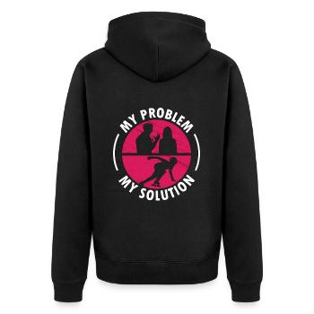 Patineuse de vitesse Mon problème Mon pictogramme Maman patineuse - Veste à capuche bio Premium Unisexe - noir - Dos - Nico (187cm)