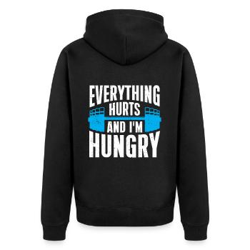 Personal Trainer Coach Gym Workout Fitness Trainer - Unisex Premium Organic Zip Hoodie - black - Back - Nico (187cm)