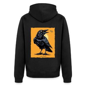 Non, dit le corbeau - Veste à capuche bio Premium Unisexe - noir - Dos - Nico (187cm)