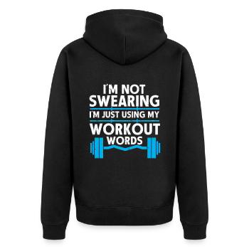 Personal Trainer Coach Gym Workout Fitness Trainer - Unisex Premium Organic Zip Hoodie - black - Back - Nico (187cm)